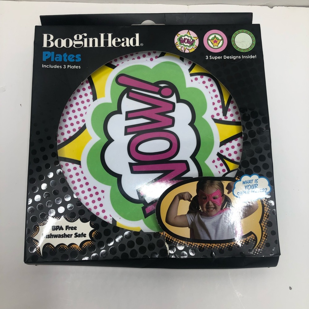 BooginHead  Girl Superhero Plate Set, 3-Pack - Picture 2 of 6